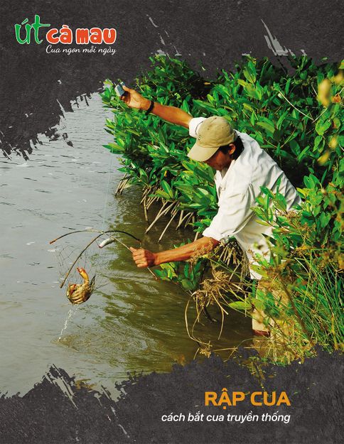 Trang thực đơn “Rập cua — cách bắt cua truyền thống”